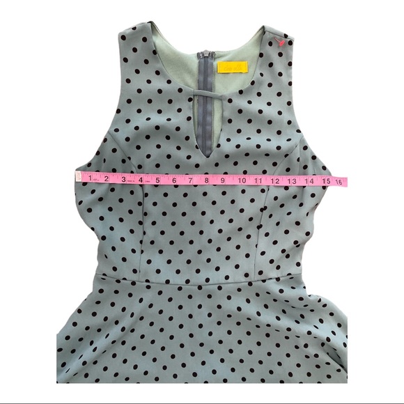 DEE ELLE Green Black POLKADOT Skater DRESS Small - Picture 4 of 5